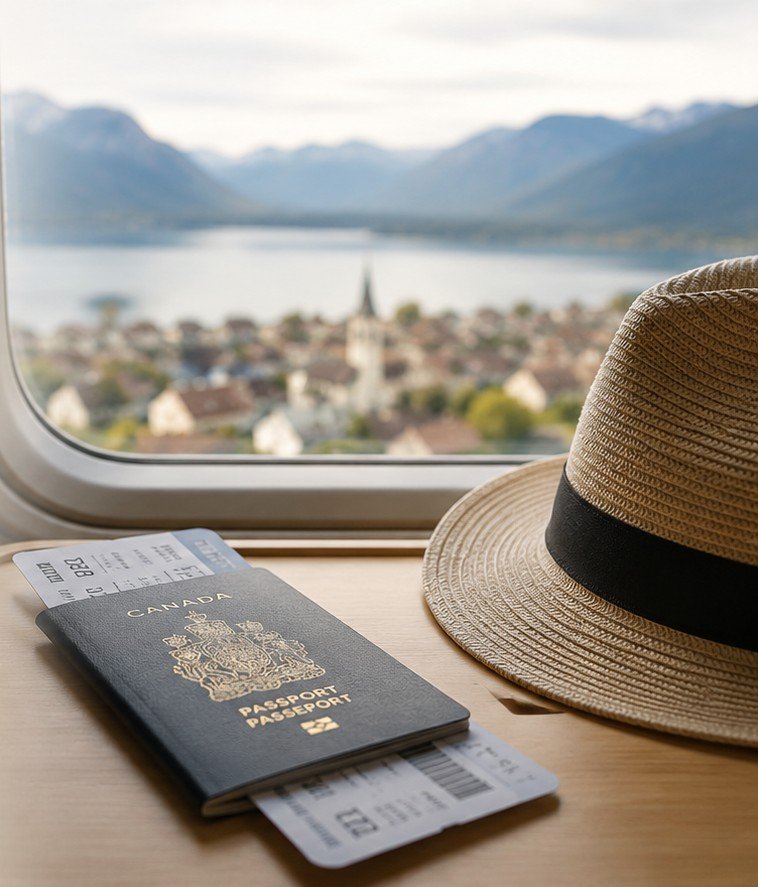 Traveller at an airport